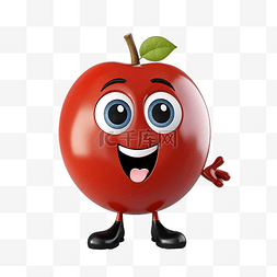 可爱的快乐番茄角色人工智能生成