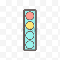 彩色交通灯平面图标 向量