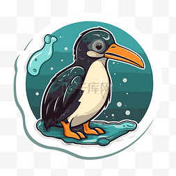 海洋环境图片_海洋环境剪贴画中企鹅图标的贴纸