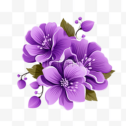 紫色花朵剪貼畫