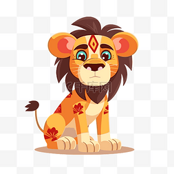 狮王王小报图片_狮子王剪贴画卡通狮子肖像印度狮