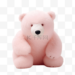北极熊水彩图片_粉红色的北极熊