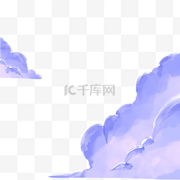 云层天空图片_紫色的漫画云朵