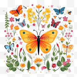 昆虫主题图片_昆虫和花园概念以丰富多彩的主题