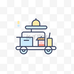 餐饮icon图片_食品卡车矢量图标线性风格