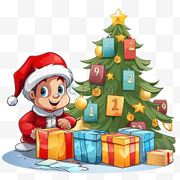 儿童数学游戏图片_数出所有圣诞礼物和袜子，写下正