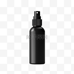 黑色喷雾瓶美容化妆品空白样机 3D