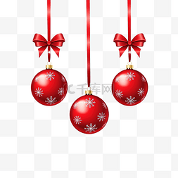创意圣诞节日标签图片_快乐圣诞庆祝卡，带有球和弓悬挂