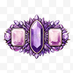 多边形图片_紫水晶和紫色水晶宝石边框标签