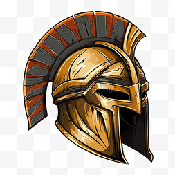 盔甲插图图片_古希腊武士头盔的png插图