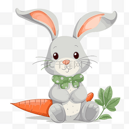 兔子与胡萝卜剪贴画可爱的兔子兔