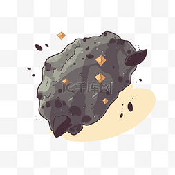 黑色钻石图片_陨石剪贴画 地下的黑色岩石覆盖