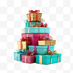 箱礼物礼物包装图片_大堆包装好的圣诞礼品盒