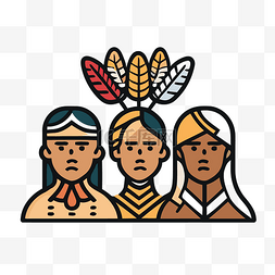 人民背景图片_三个美国原住民姐妹孤立的图标 