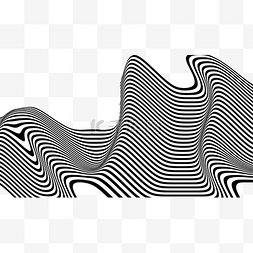 波纹3d视错觉横图黑白线条