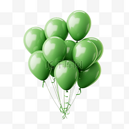 背景图片_绿色气球生日派对