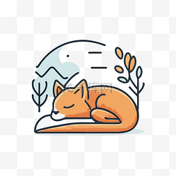 熟睡图片_睡在地上的橙色猫的插图 向量