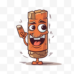 雪茄剪贴画一个橙色坚果卡通人物