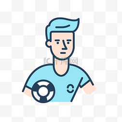 踢足球的小人图片_带有球图标的男性角色 向量