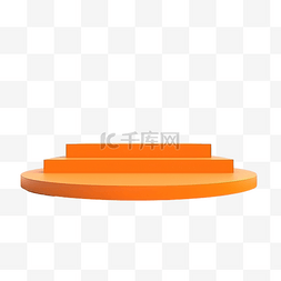 橙色空舞台产品展示 3d 渲染