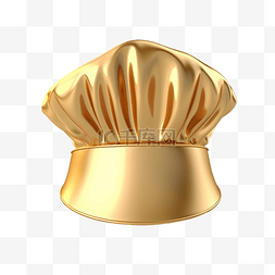 豪华金色厨师帽 3d 插图