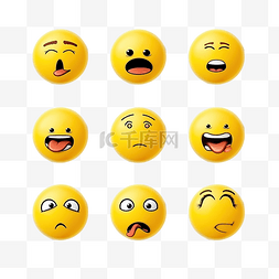情緒图片_黄色圆圈脸表情符号表达情绪