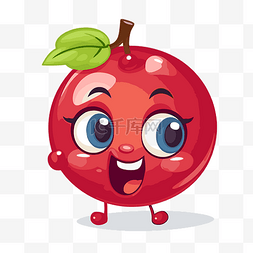 蔓越莓剪贴画卡通红色水果与小微