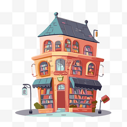 卡通塔图片_图书馆剪贴画卡通建筑与书店 向?