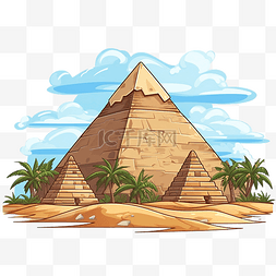 法老背景图片_沙漠中的大金字塔