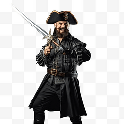 灰色的帽子图片_经典的海盗船长角色