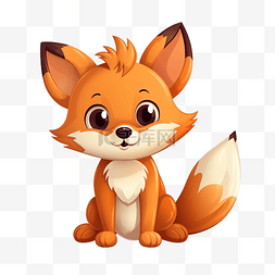 可爱微笑狐狸图片_可爱的狐狸儿童卡通插图