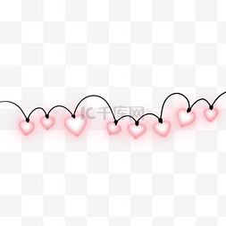 节日灯光图片_灯串节日心形灯饰装饰粉色光效