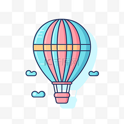 热气球在天空中的平面图 向量