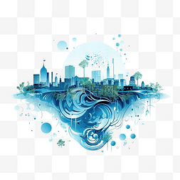 免费保护地球图片_ai生成世界水日免费插画