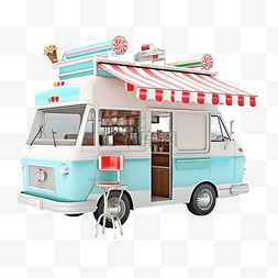 带冰淇淋展示柜或冰箱咖啡桌伞沙