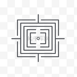矩形形状插图中迷宫形状的线条图