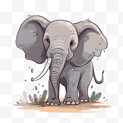 elaphant 剪贴画 可爱的卡通大象 向