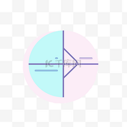 分数图标图片_内部有粉色和蓝色设计的圆形标志