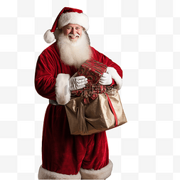 给孩子们的礼物图片_快乐的圣诞老人在圣诞树附近的室