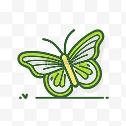 蝴蝶 — 绿色和黄色插图 向量