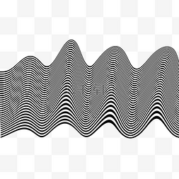黑白简约图片_波纹3d视错觉横图浮动线条