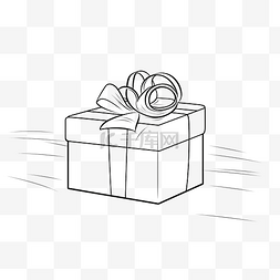 礼品带图片_带蝴蝶结的连续线条绘制礼品盒节
