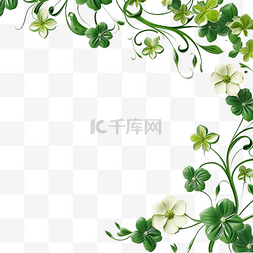 白色背景上的绿色花边框