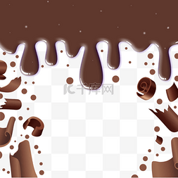 卡通融化巧克力图片_坠落巧克力褐色溶解边框