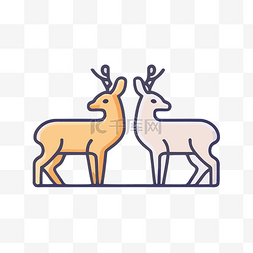 两只鹿站在它们的自然栖息地线插