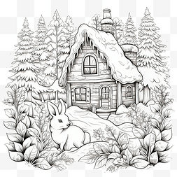 冬季森林里的圣诞屋