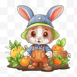 农夫兔子的角色是花园里的农夫和