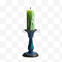 绿色火焰图片_带有白色蜡烛和火焰的怪异绿色和