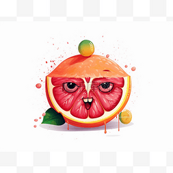 葡萄柚的插图，看起来像橘子，上