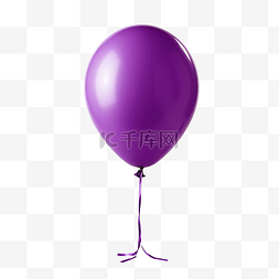 天猫装饰带图片_紫色氦气球，带绳索隔离背景